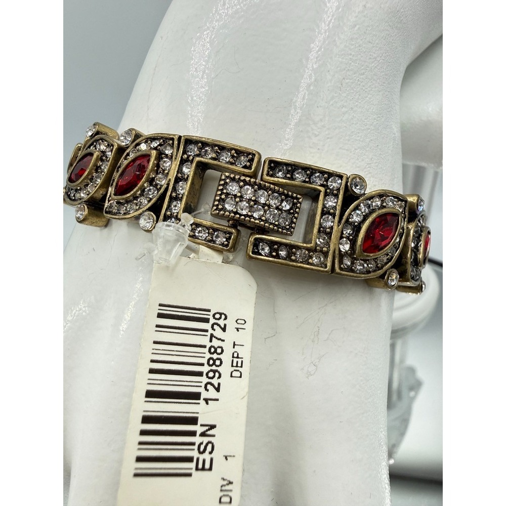 NEW $180 HEIDI DAUS Worth Waiting For Dazzling Crystal Tennis Bracelet RUBY RED - Picture 5 of 11